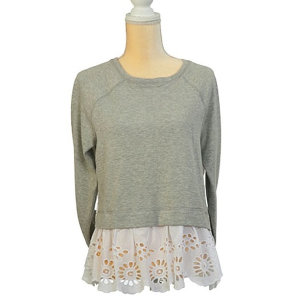 Cupio Tops - NWT  Sweatshirt combined with white eyelet